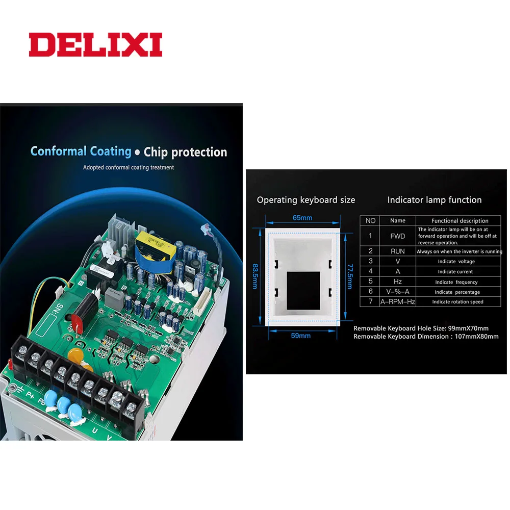 Однофазный преобразователь частоты DELIXI VFD 220 кВт переменного тока в для