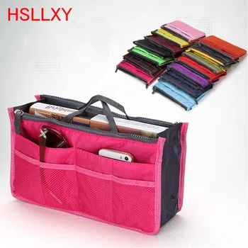 

HSLLXY Travel Insert Bag Women Make Up Organizer Bag Toiletry Travel Kits Storage Finishing Bag Double zippe Color Cosmetic Bag