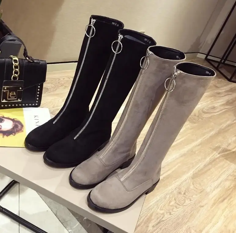 

fashion women boots round head front zipper martin boot for ladies new style