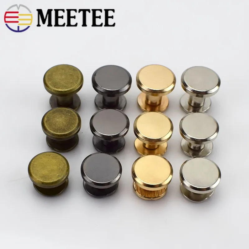 Meetee 20 шт. винты с плоской головкой 5 8 мм заклепки для ногтей сумка
