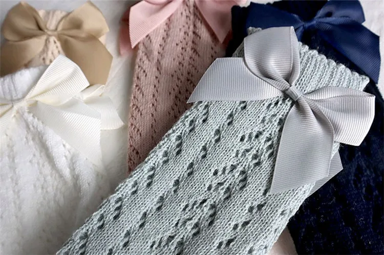 New Summer Baby Socks With Bow Toddlers Girls Long Knee High Sock Soft Cotton Hollow Out Kids Mesh Princess Socks For 0-5Years New Summer Baby Socks With Bow Toddlers Girls Long Knee High Sock Soft Cotton Hollow Out Kids Mesh Princess Socks For 0-5Years
