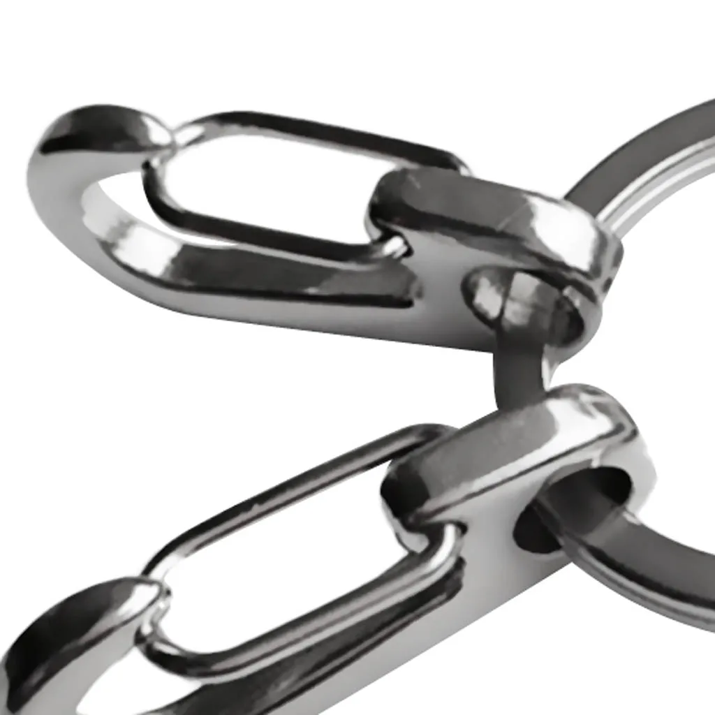 2PCS 3.5cm D-ring Stainless Steel Spring Carabiner Keychain Ring Buckle Split Clip Hook(2 Carabines+ 1 Key Ring