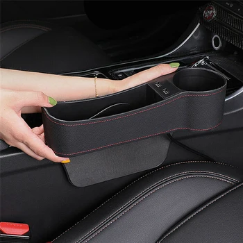 

Left/Right Car Organizer Seat Gap Storage Box ABS Plastic Auto Drink for Pockets Organizers Stowing Tidying Keys Cards Universal