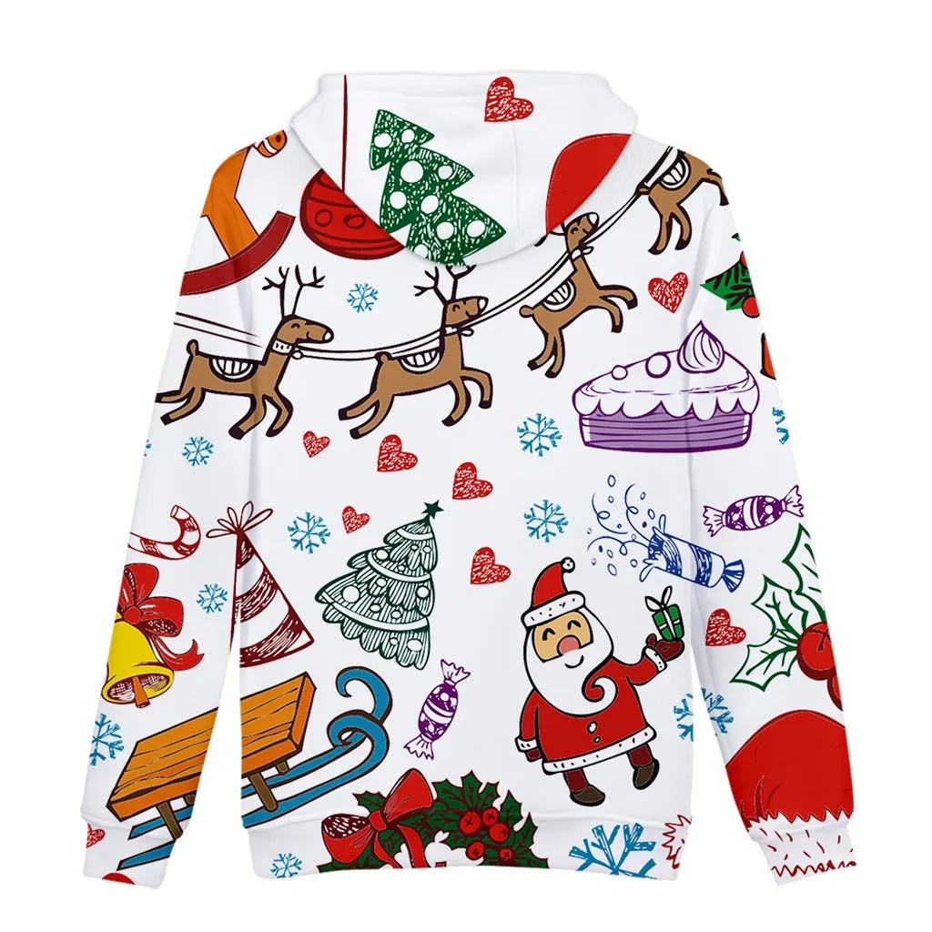 Kawaii moletom feminino sudadera mujer, Рождественский Модный свитшот для женщин, 3D Рождественский принт, вечерние толстовки с капюшоном и длинным рукавом