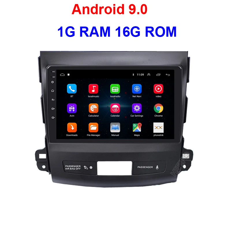 Android 9,0 автомобильный dvd gps мультимедийный плеер радио для Mitsubishi Outlander 2006- peugeot 4007/Citroen C-Crosser 2.5D - Цвет: 1G 16G