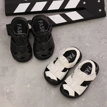 

Summer Fashion Children's Sandals Unisex Leather Pure Candy Color Soft-soled Shoes Anti-slippery Hard-wearing Baby Toddler Shoes