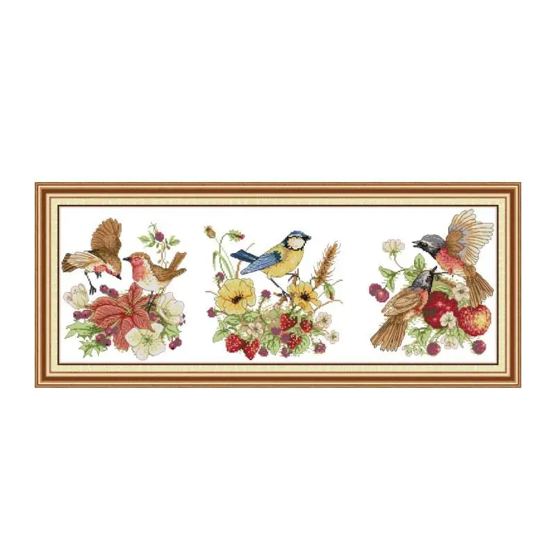 Bird of season cross stitch kit aida 14ct 11ct count printed canvas stitches embroidery DIY handmade needlework | Дом и сад