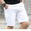 Summer White Multi-pocket Shorts Men's Working Casual Knee Length Pants Trend Loose Large Size Straight Pants ► Photo 1/5