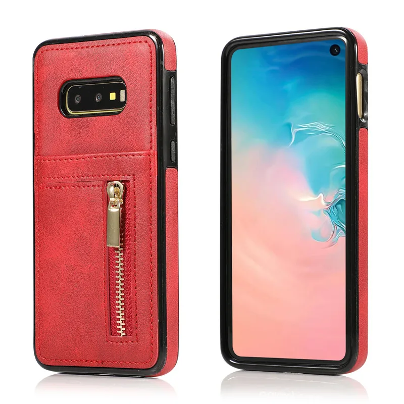 Роскошный кожаный чехол на молнии для samsung S10E, чехол-кошелек для samsung Galaxy S10 S10Plus, Мягкий защитный чехол для телефона