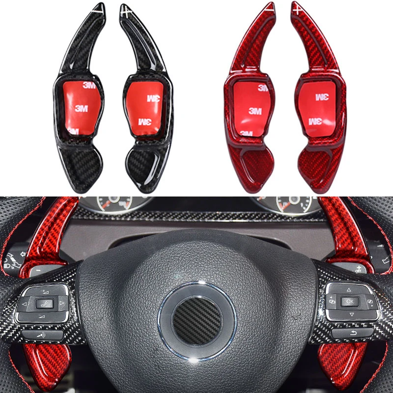 Карбоновые переключатели передач на руль сменные для Volkswagen VW GOLF 7 Golf7 2015 GTI R MK7 Scirocco