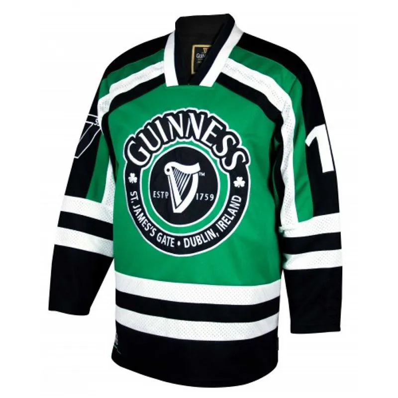 

Guinness St.James's Gate Durblin Ircland retro throwback MEN'S Hockey Jersey Embroidery Stitched Customize any number and name