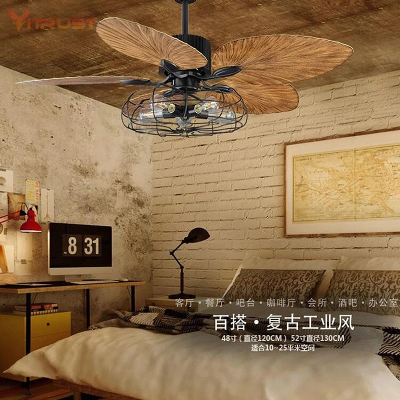 

42/52 Inch Loft Ceiling Fan ABS Blades Industrial ceiling fan electric fan mute Remote Controller Bedroom Living Room Dinging