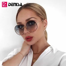 DENISA бренд унисекс винтажные Круглые Солнцезащитные очки женские ретро очки мужские солнцезащитные очки без оправы женские UV400 zonnebril dames G31199