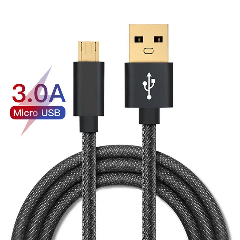

Micro USB Cable Fast Charger USB Data Cable Nylon Sync Cord 3A for Samsung Xiaomi Huawei Redmi Note 4 5 Android Microusb Cables