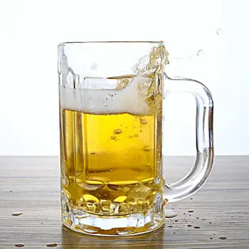 

Belt Glass Water Cup Household Heat-resistant Glass Tie Beer Mug Large Teacup Thickened Tea House Whiskey Glass Glass Cup