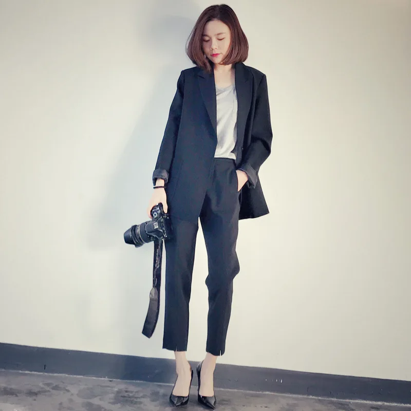 

Professional Small Suit Women's New Style Spring And Autumn Korean-style Network Red Coat Fashion British Style Casual Black And