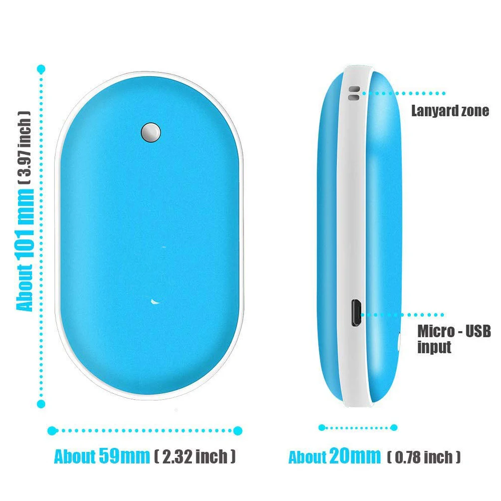 USB перезаряжаемая электрическая грелка для рук 5200mAh 5V Милая Двусторонняя грелка для рук портативная для холодной зимы