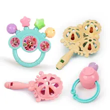 7Pcs/Set Cute Crib Teething Training Plastic Gift Toddler Baby Teether Hand Shaking Educational Toys Bell Rattles Infant Toys