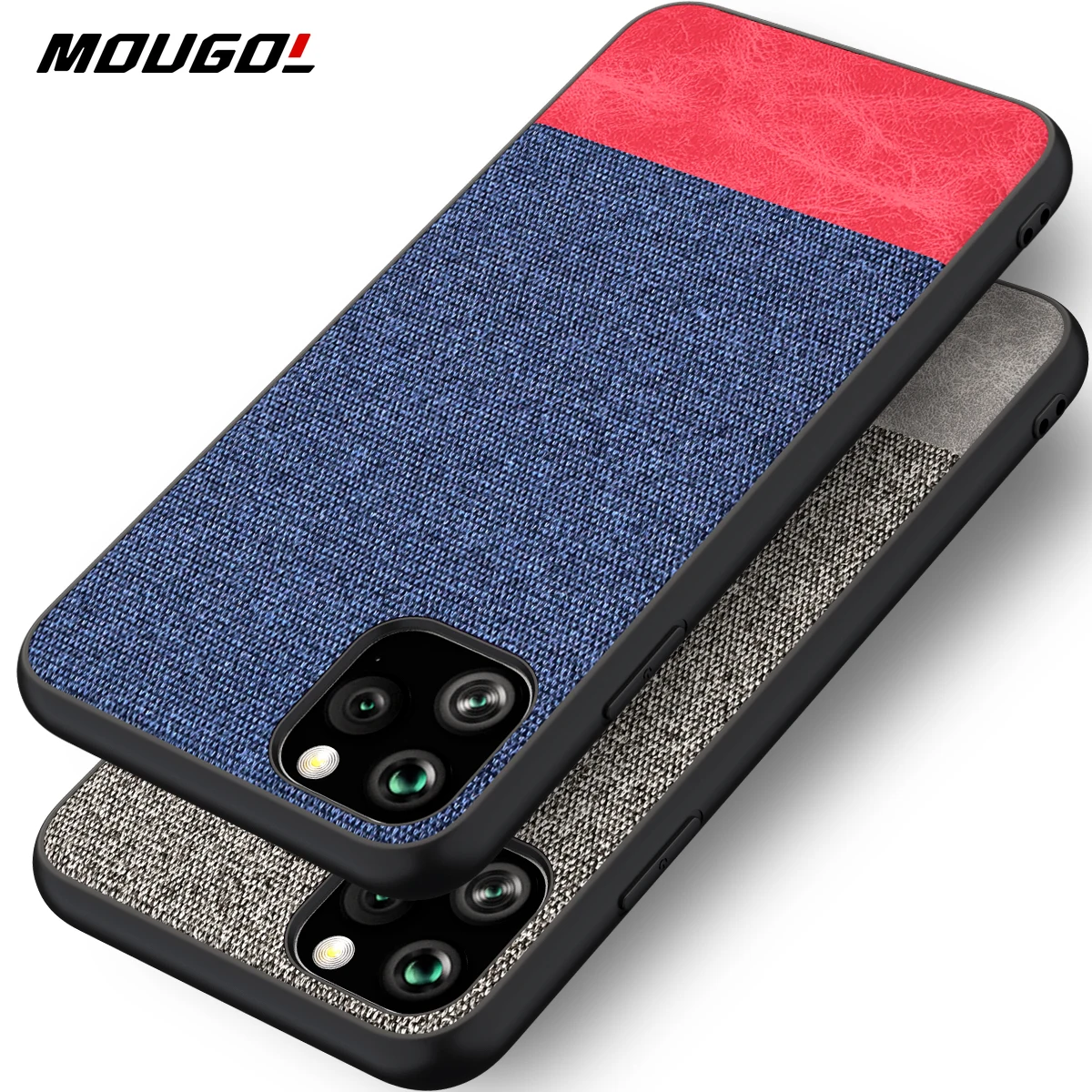 For iphone X XR XS Max 7 8 6 6s Plus Ultra Shockproof Back Cover Cloth Fabric Silicone Soft Edge Protect Case   For 11 Pro Max