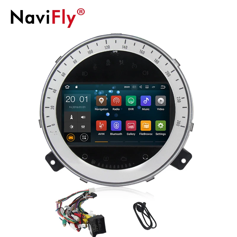 Flash Deal NaviFly 8" Android Car DVD Player radio audio for BMW Mini Cooper After 2006-2013 AutoRadio gps navigation WIFI BT RDS 4