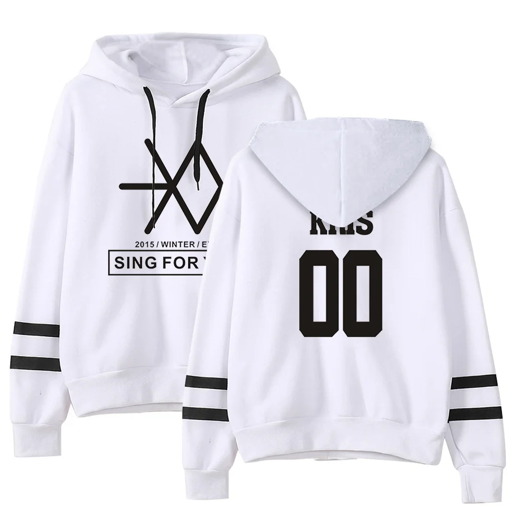 Men Hoodies Sweatshirts Korea EXO men team figure 00 printed Harajuku Headwear Hoodie Hip Hop Stranger Things Streetwear