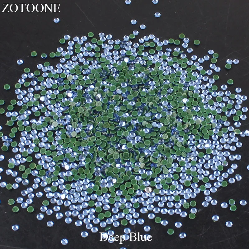 Железные стразы кристаллы горячей фиксации с плоской задней частью смешанные стеклянные стразы для дизайна ногтей розовые камни DIY для украшения одежды 1440 шт E - Цвет: Deep Blue