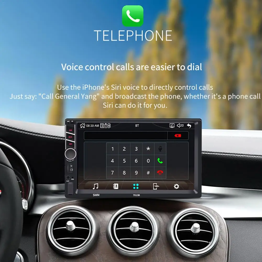7 дюймов 2 Дина fndroid Apple Carplay автомобильный MP5 плеер FM Радио Bluetooth USB/TF/aux in поддержка для Android/IOS изображение соединение