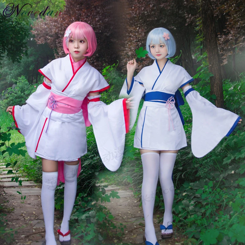Костюмы для косплея Re Zero Ram And Rem кимоно близнецов из аниме Hajimeru Isekai Seikatsu женские