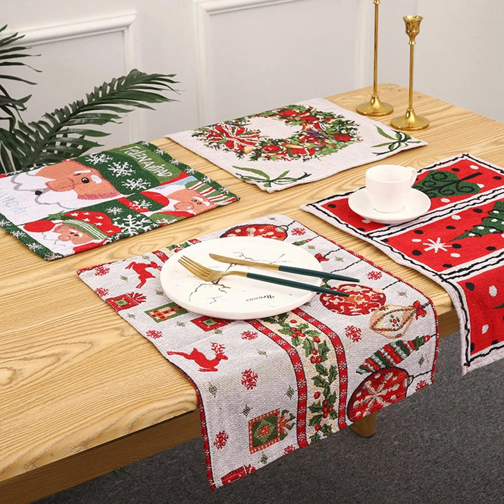 Coaster Christmas 2022 2022 Christmas Placemat Santa Claus Tableware Pad Oil Water Resistant Heat  Insulation Non Slip Tablemat Coaster Table Decoration|Mats & Pads| -  Aliexpress