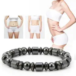 Simple Stylish Weight Loss Black Stone Bracelet Beads Burning Fat Magnetic Therapy Slimming Bracelet Body Shaping For Men Women