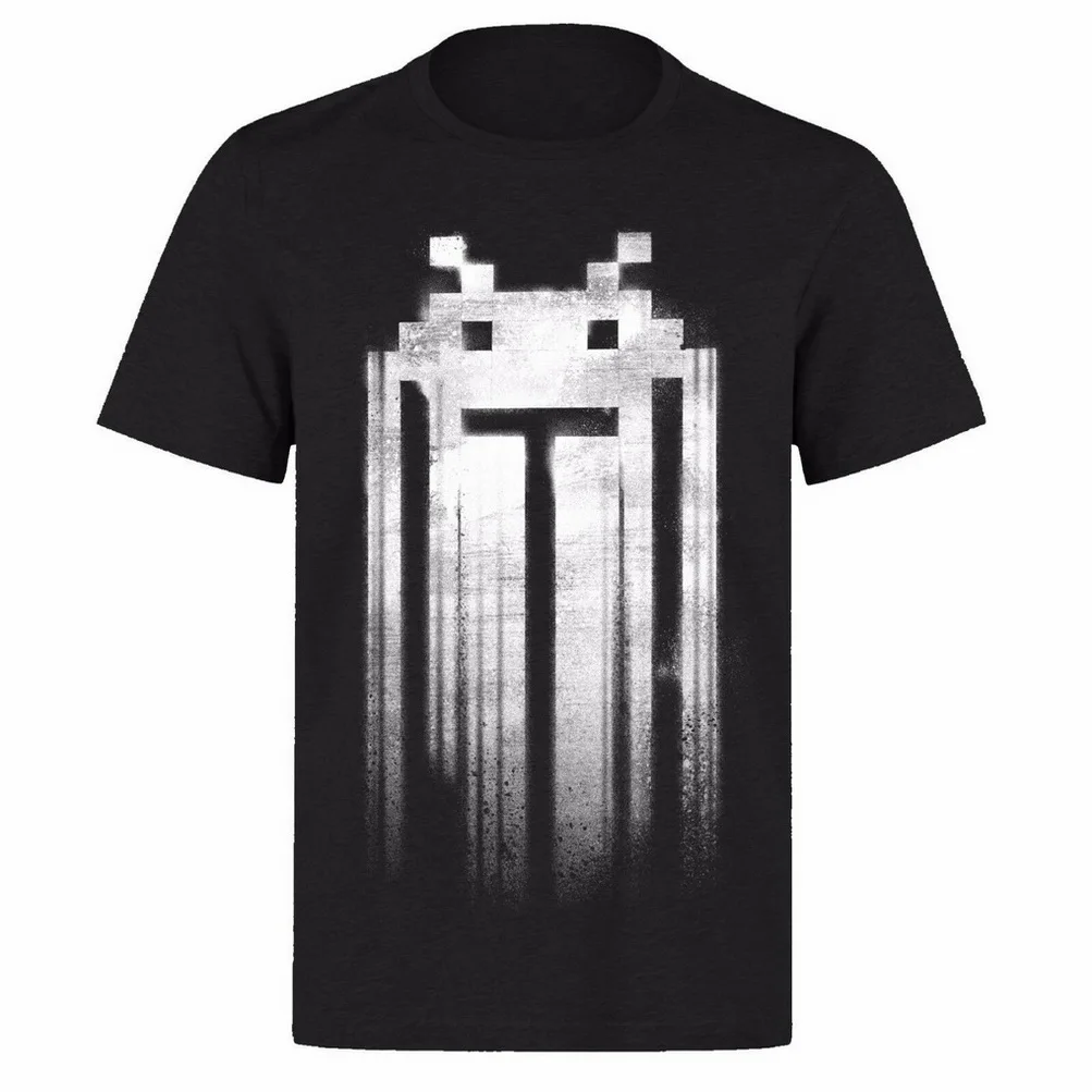 NEON SPACE INVADER MENS RETRO PRINT T-SHIRT TOP GAMER 70S 80S 90S GEEK GRAFFITI