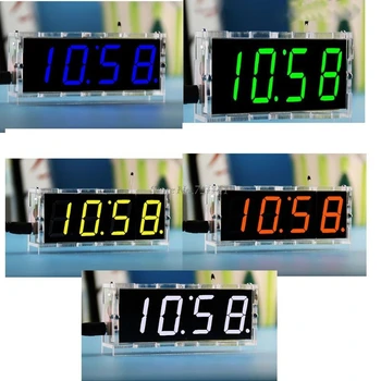 

Electronic Clock LED Microcontroller Kit Digital Clock Time Light Control Temperature Thermometer Red/Blue/Green/White/Orange