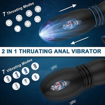 Anal Vibrator Thrusting Prostate Massager Vibrations Thrusting Toys For Male Masturbation, Wearable Silicone Anal Butt Plug 2