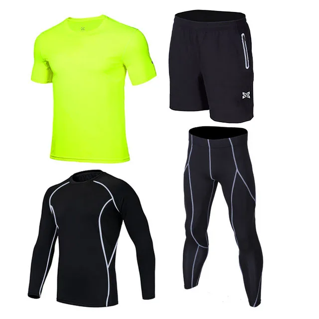 kids green 4pcs Быстросохнущая для маленьких мальчиков одежда для бега 4 шт./компл. Баскетбол Футбол Обучение Спортивный костюм для маленького мальчика, летняя детская Фитнес спортивная одежда - Цвет: kids green 4pcs