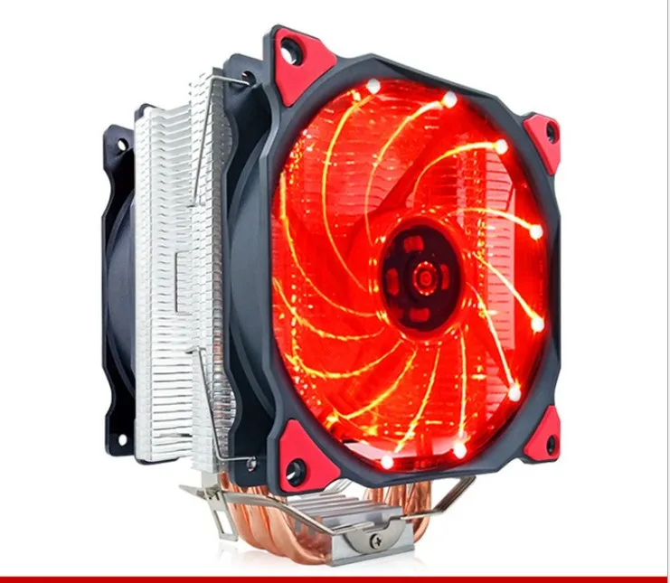 with red light Снеговик 4PIN кулер для процессора 6 тепловых труб двойные вентиляторы охлаждения 12 см вентилятор LGA775 1151 115x1366 Поддержка Intel AMD - Цвет лезвия: with red light