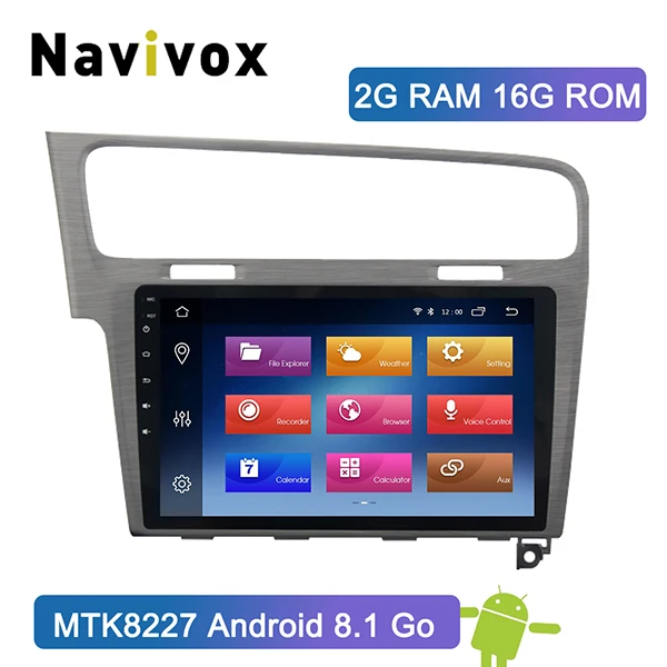 Navivox 10,1 дюймов Android 8.19.0 2Din автомобильный Радио gps навигация мультимедийный плеер для Фольксваген Гольф 7 2013 wifi - Цвет: Цвет: желтый