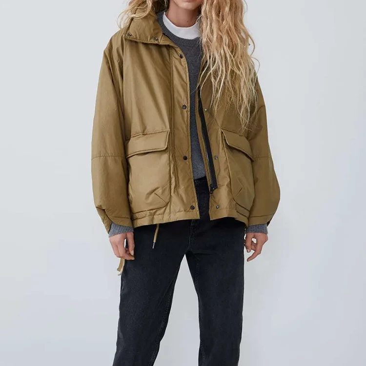 

Overplus of Goods Exported to Europe And US Women's 2019 Autumn And Winter New Style Waterproof Loose-Fit Jacket Loose-Fit Versa