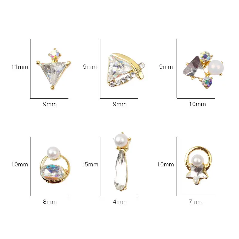 30 kinds style crystal strass nail art stones alloy 3d decor sparkle nail charms rhinestones for designer jewelry accessories
