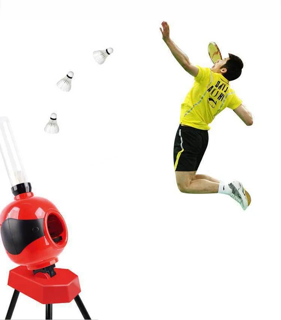 Machine de badminton - Machine automatique de badminton - Lanceur de volant  portable - Robot d'entraînement de badminton - Pour sports d'intérieur et  d'extérieur - Cadeau idéal pour les enfants : 