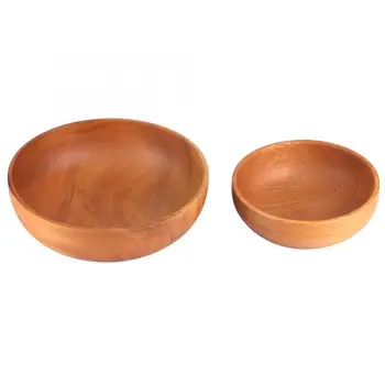 

Fruit Bowl Household Wooden Rice Soup Salad Bowl Food Fruit Container Tableware Kitchen Utensils Fruit Plate Bowl
