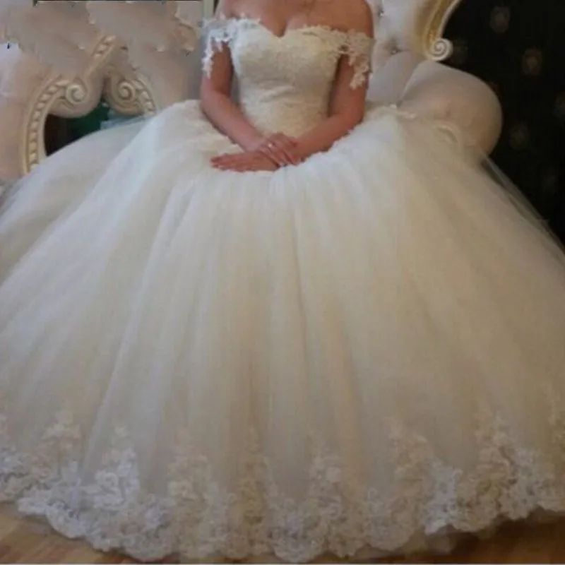 

Новое Элегантное свадебное платье E JUE SHUNG с открытыми плечами, кружевные бальные платья с аппликацией, свадебное платье без рукавов, свадебное платье