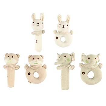 

High Quality Safety Plush PP Cotton Baby Lathe Hanging Ring Animal Rattle Crib Hanging Baby Stroller Toys Teethers Stuffed Doll