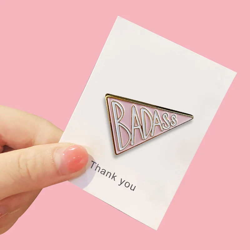 Rosa Badass harte Emaille Pin feministisches Geschenk – Detail 11