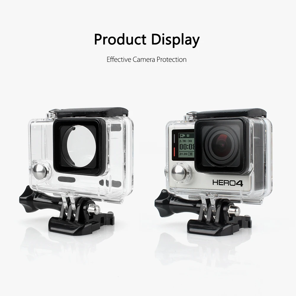 Водонепроницаемый чехол Vamson для Go Pro Hero 4 3+ черный для экшн-камеры Gopro для серфинга дайвинга аксессуар VP605