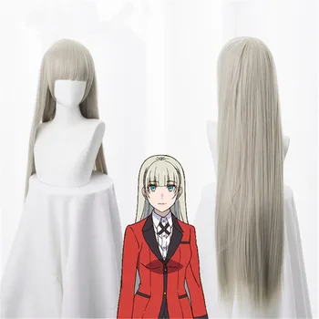 

Kakegurui xx Momobami Ririka Cosplay Wig 80cm Long Straight Heat Resistant Synthetic Hair for Women Anime Costume Party Wig Grey