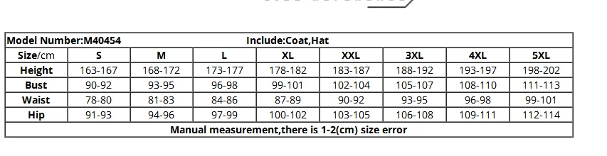 40454 size chart