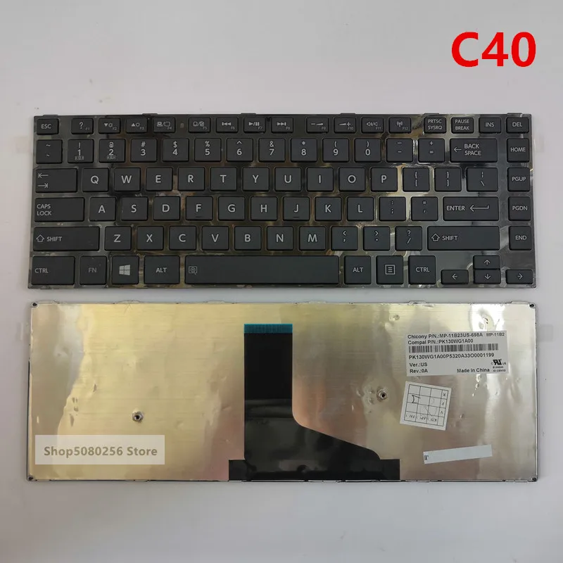 США клавиатура для ноутбука TOSHIBA L40 L40D-A C40 C40-A C40D C45 C45T S40-A ноутбук черная клавиатура PK130WG1A00