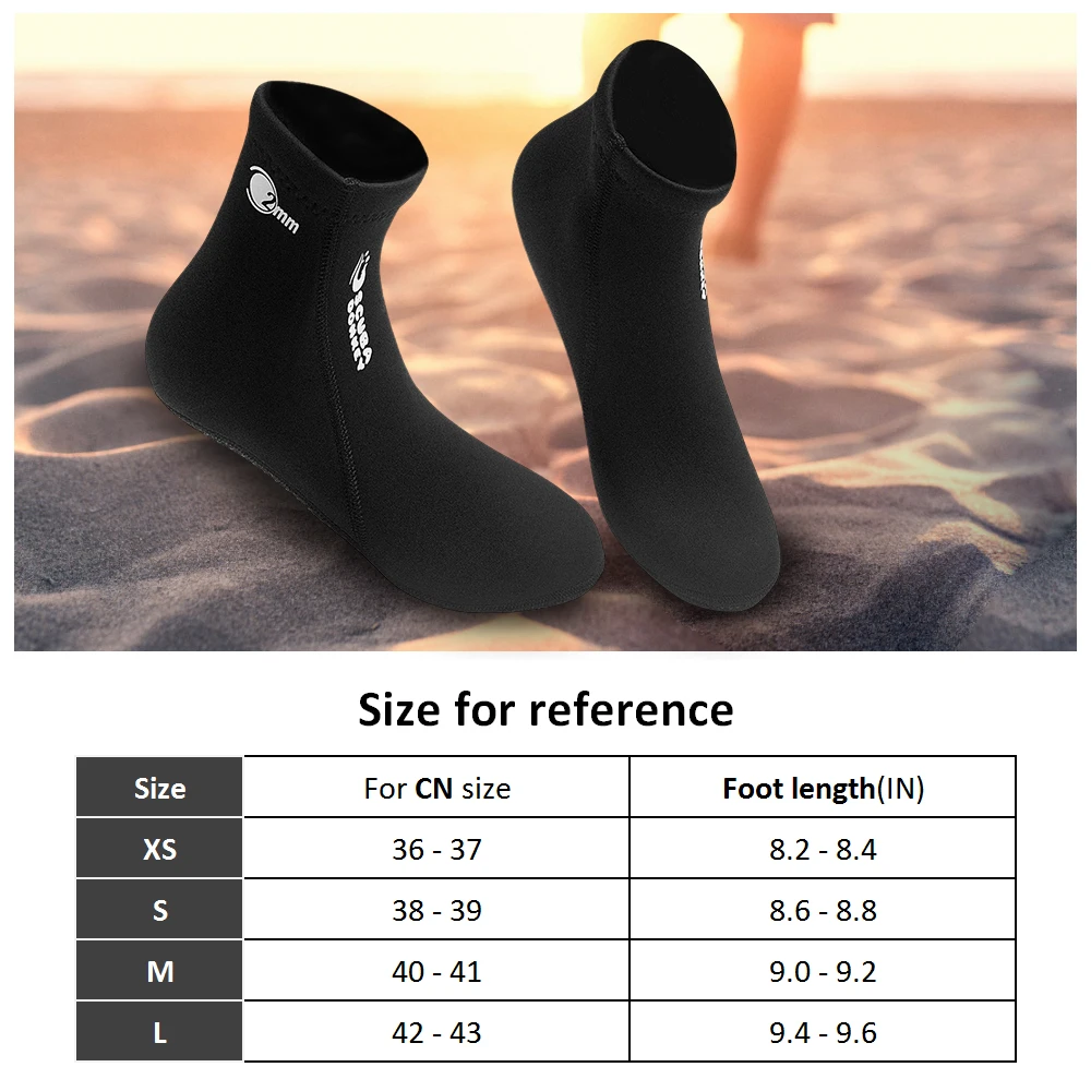 Мужские и женские носки для дайвинга, серфинга, 2 мм, неопреновые плавательные водонепроницаемые сапоги, Пляжные Носки Для Сноркелинга, носки для серфинга