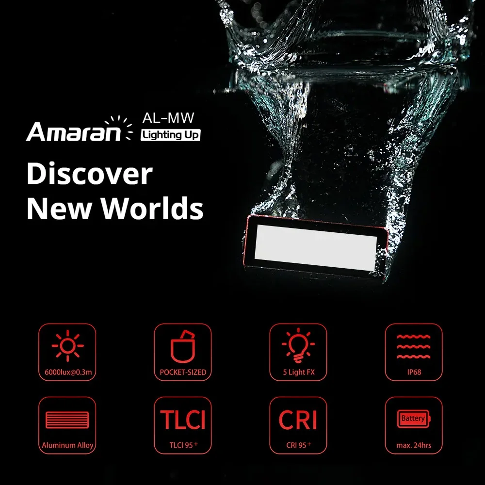 Aputure Amaran AL-MW 10W Waterproof Photography Mini LED Light