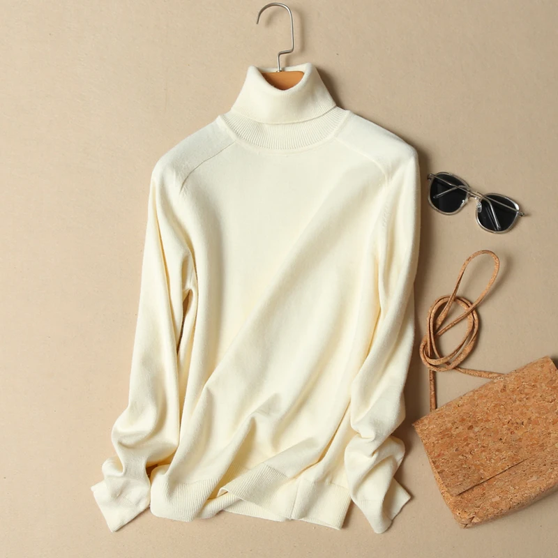 2020 Turtleneck Women Sweater Winter Loose Pullovers New Women's Knitted Female Thick Long Sleeved Pull Tops | Женская одежда